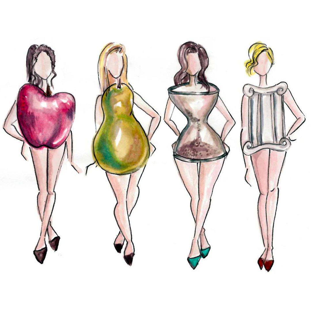 Cartoon types female body shapes collection Vector Image