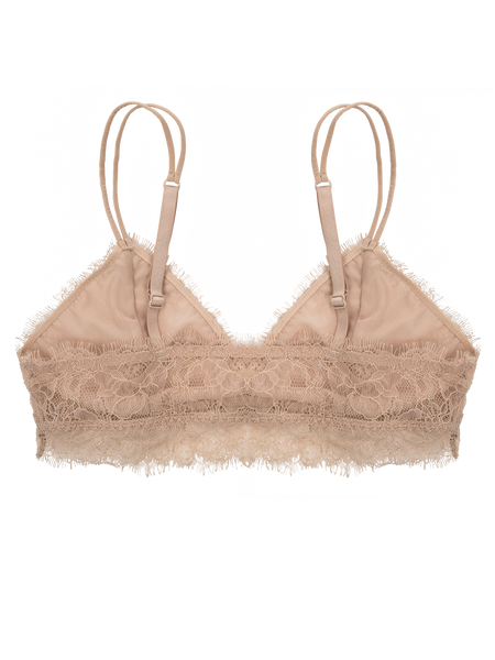 Eyelash Lace Bralette - Warm Beige