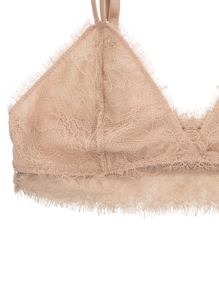 Eyelash Lace Bralette - Warm Beige