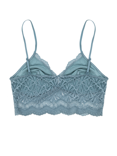 Lace Bralette with Detachable Straps - Ice Blue