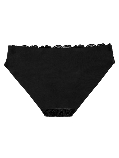 Lace Front Seamless Bikini - Midnight Black