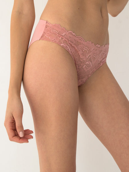 Lace Front Seamless Bikini - Rosé