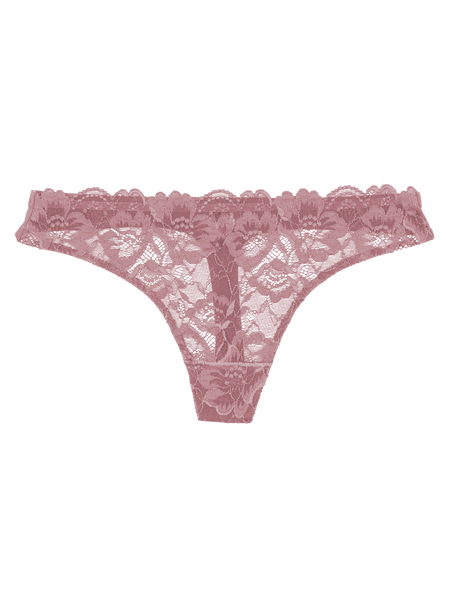 Lace Front Seamless Thong - Rosé