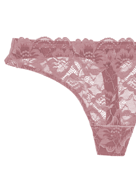 Lace Front Seamless Thong - Rosé