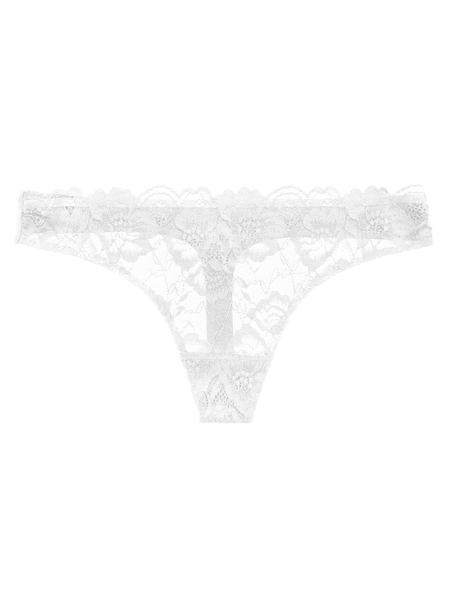 Lace Front Seamless Thong - Snow White