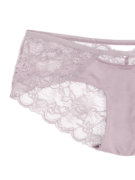 Lace Hipster with Keyhole - Frosted Tulip