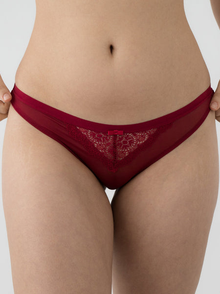 Romantic Lace Bikini - Deep Red