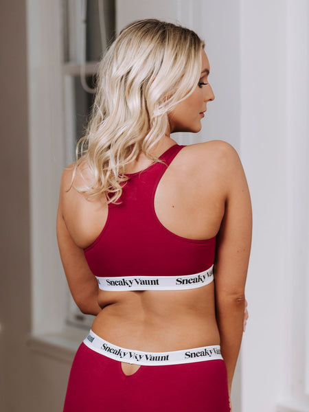 Racer Back Bra - Burgundy