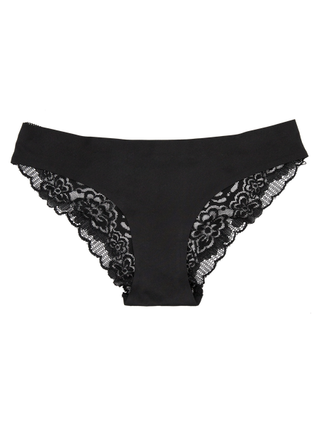 Seamless Lace Back Bikini - Midnight Black