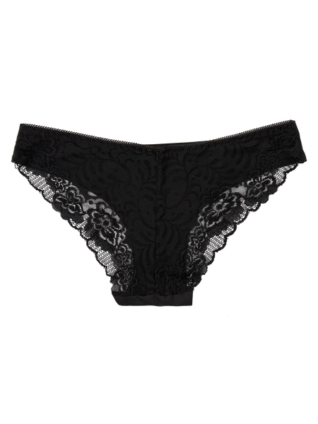 Seamless Lace Back Bikini - Midnight Black
