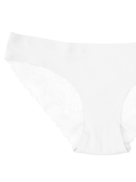 Seamless Lace Back Bikini - Snow White