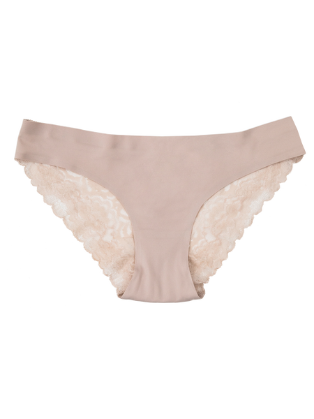 Seamless Lace Back Bikini - Warm Beige