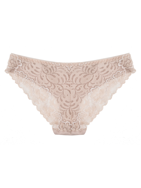 Seamless Lace Back Bikini - Warm Beige