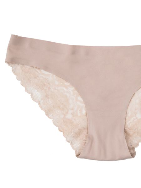 Seamless Lace Back Bikini - Warm Beige