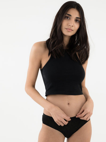 Seamless Thong Lace Print - Midnight Black