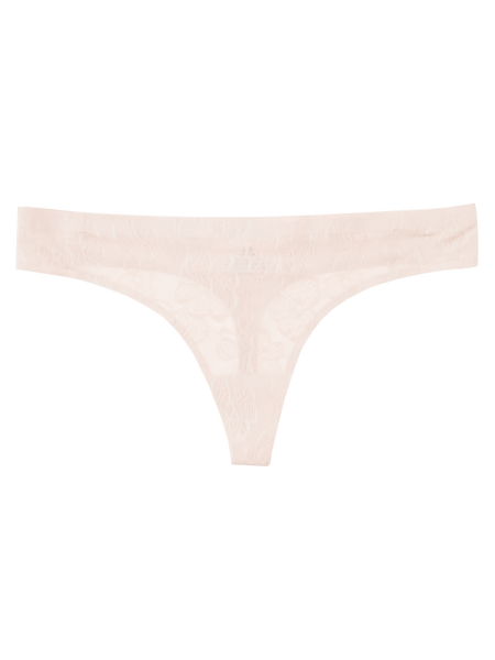 Seamless Thong Lace Print - Nude