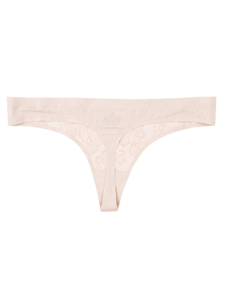 Seamless Thong Lace Print - Nude
