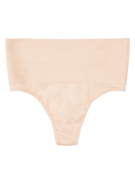 Tummy Cinching Thong - Warm Beige