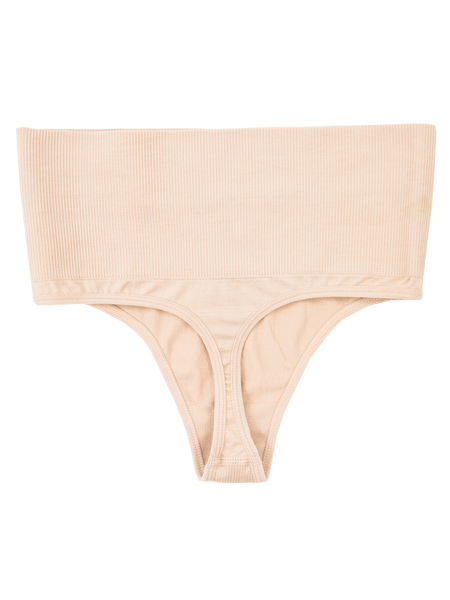 Tummy Cinching Thong - Warm Beige