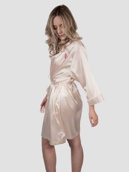Satin Robe - Blush