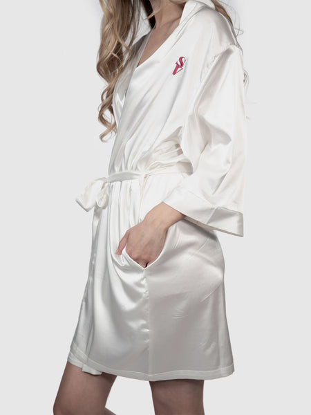 Satin Robe - White
