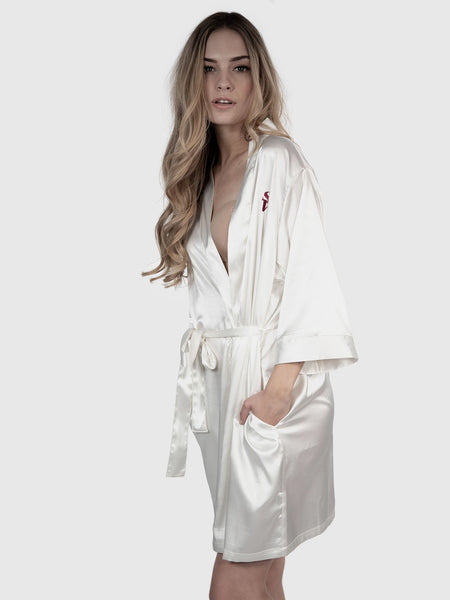 Satin Robe - White