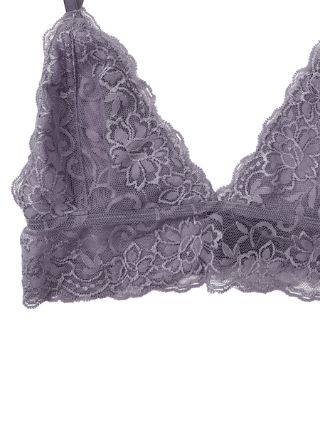 Victoria's Secrets Chantilly Lace Front Close Bralette Lavender Velvet Trim  NWT