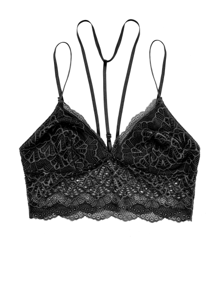 Shop Strappy Black Lace Bralette Online