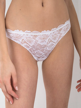 Lace Front Thong Sneaky Vaunt Panties White Size M