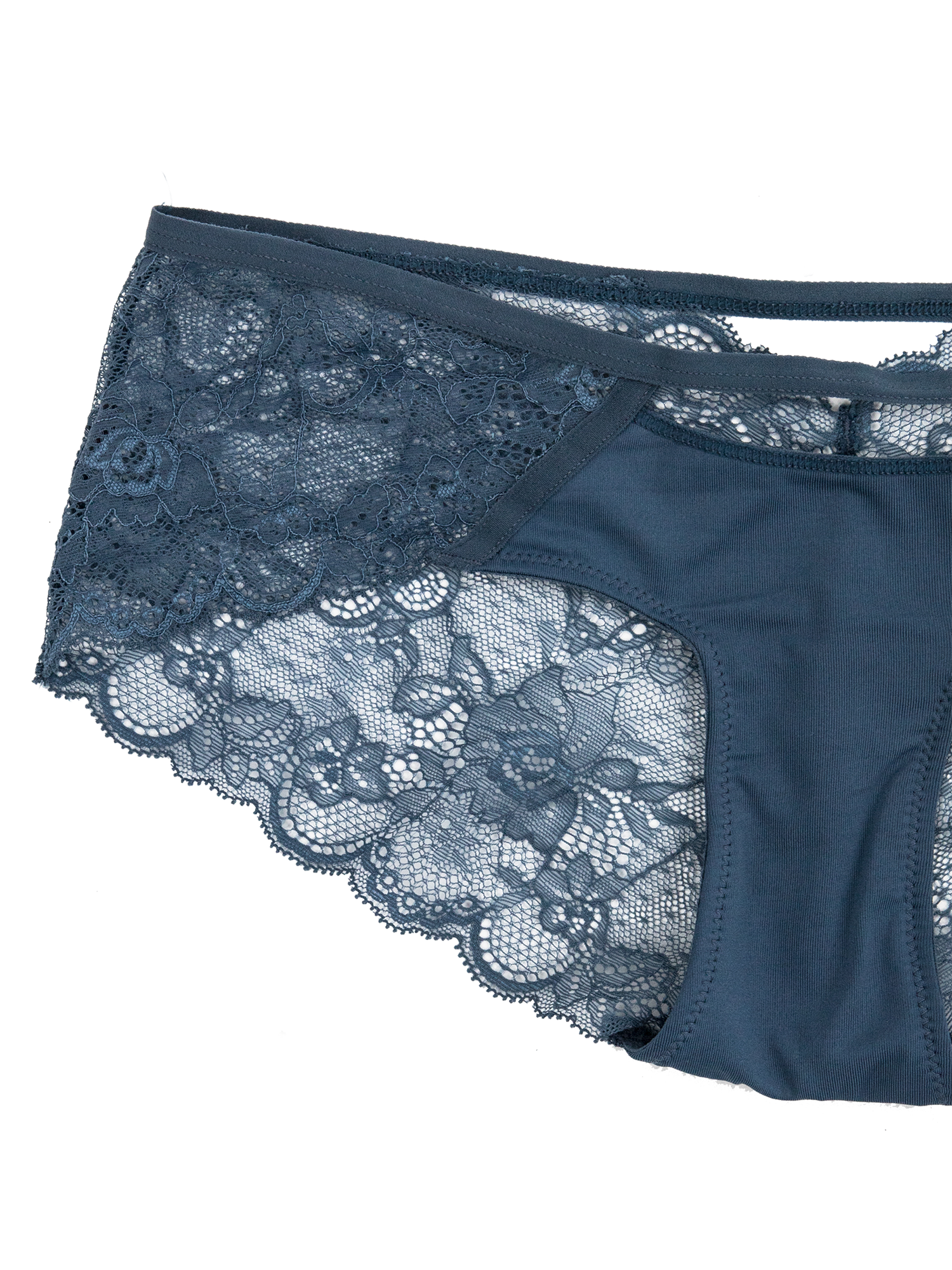 Lace Hipster with Keyhole - Dusty Blue - S