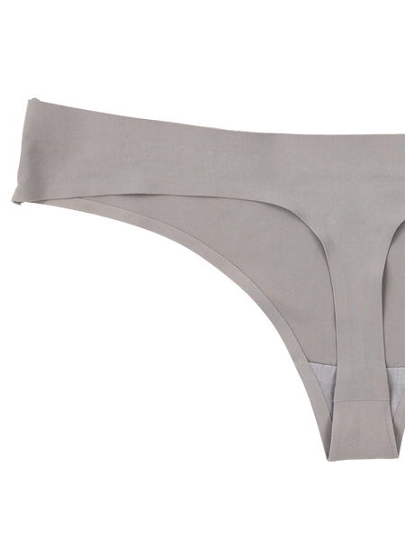Grey Thong Panties, Ultra Comfy No Show Thong Panties