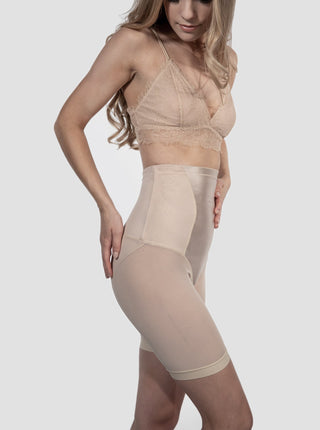 High Waisted Compression Shorts - Nude