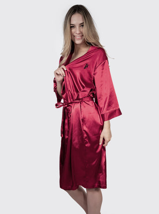 Satin Robe - Red