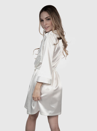 Satin Robe - White