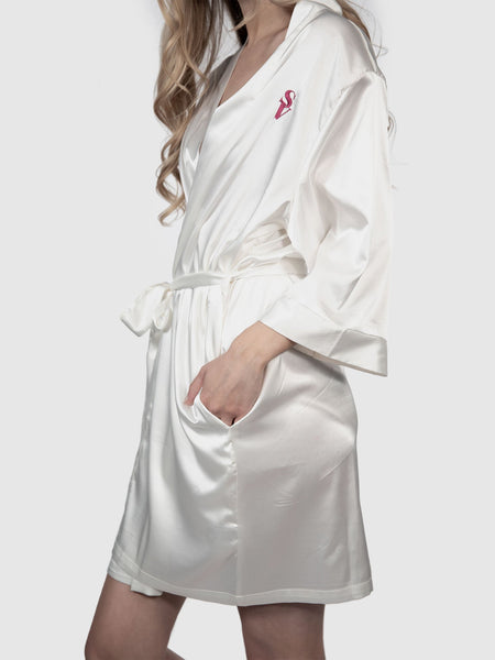 Plus Size Sexy Solid Satin Wine Robe for Honeymoon BB209W – Klamotten